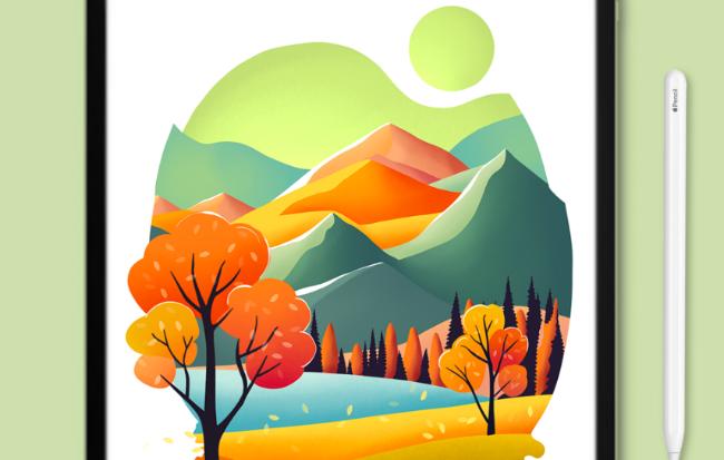Fall landscape brushes
