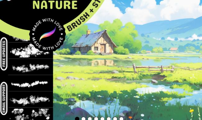Free Procreate foliage brush pack with leaves and plants