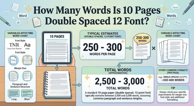 How Many Words Is 10 Pages Double Spaced 12 Font?